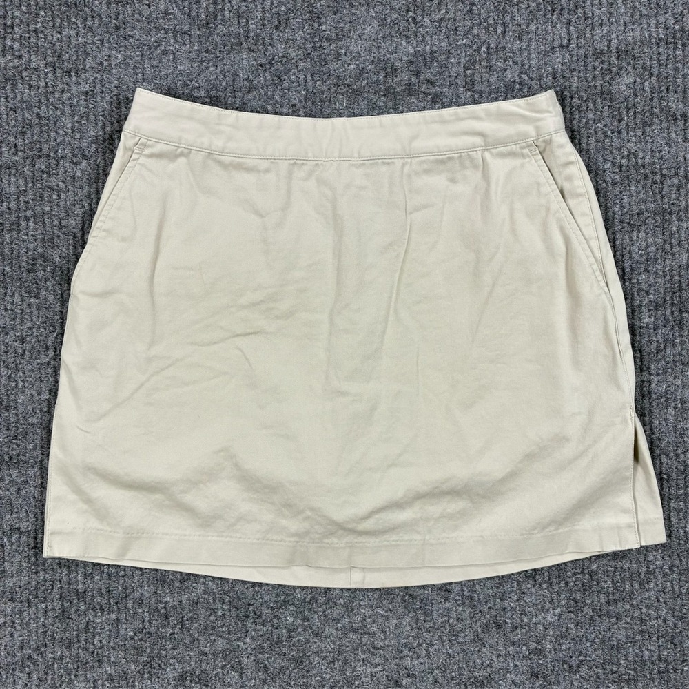 Adidas Stretch Golf Skort Beige Size 4 Built In Shorts Athletic Tennis Back Zip